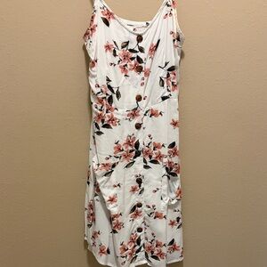 Floral Sleeveless Button-Down Dress